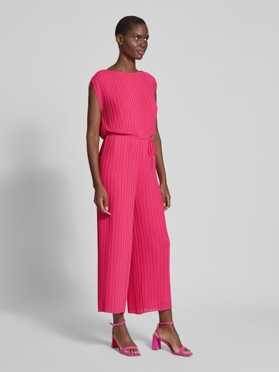 s.Oliver BLACK LABEL Regular fit jumpsuit met ronde plissé Felroze - 1