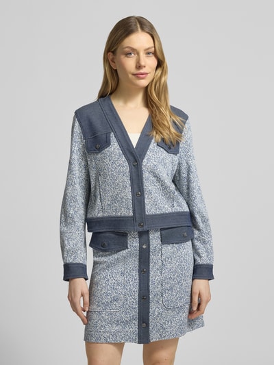Marc Cain Cardigan aus Viskose-Mix mit V-Ausschnitt Marine Melange 4