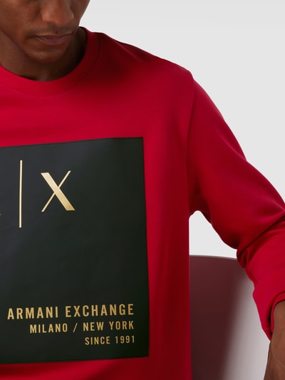 ARMANI EXCHANGE Sweatshirt mit Label-Patch  Rot 3