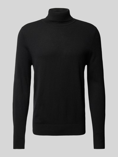 Christian Berg Men Wollpullover mit Rollkragen und Kaschmir-Anteil Black 2