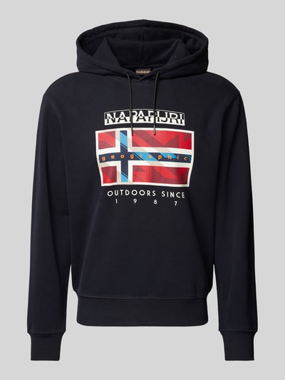 Napapijri Hoodie met labelprint, model 'BIG FLAG' Zwart - 2