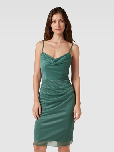 TROYDEN COLLECTION Cocktailkleid mit Wasserfall-Ausschnitt Petrol Melange 4