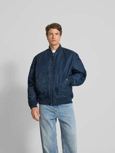 Diesel Bomberjacke mit gerippten Abschlüssen Dunkelblau 4