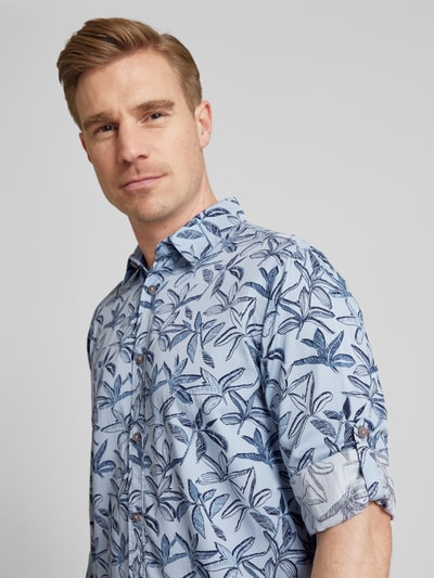 Tom Tailor Regular fit vrijetijdsoverhemd met all-over motief Blauw - 3