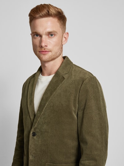 SELECTED HOMME Slim fit 2-knoops colbert van corduroy, model 'KAY' Olijfgroen - 3