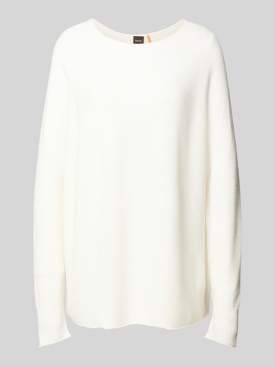 BOSS Orange Gebreide pullover met ronde hals, model 'Falandina' Offwhite - 2