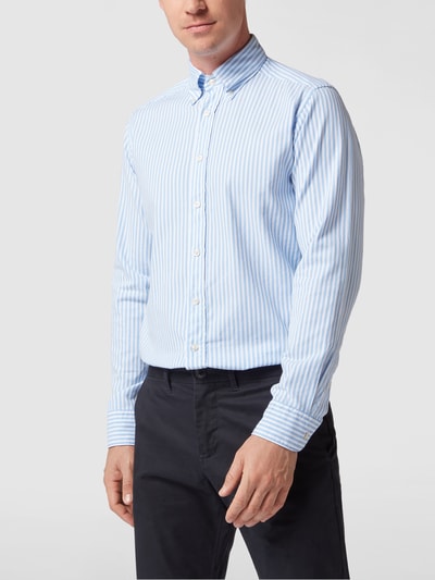 Eton Slim fit zakelijk overhemd van oxford Bleu - 4