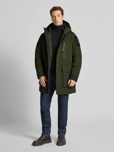 SAVE THE DUCK Jack met logopatch, model 'Kailash' Olijfgroen - 1