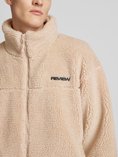 REVIEW Fleecejacke mit Label-Detail Ecru 3