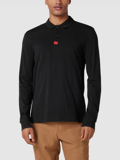 HUGO Poloshirt met lange mouwen, model 'Deresolo' Zwart - 4