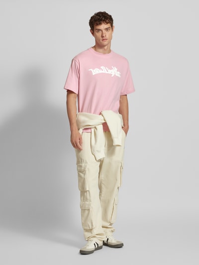 Low Lights Studios T-Shirt mit Label-Print Modell 'WARP' Pink 1