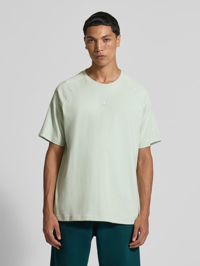 adidas Originals T-shirt met ronde hals en labelstitching Lindegroen - 4