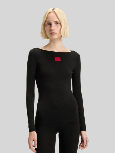 HUGO Slim fit thermo-onderhemd met boothals Zwart - 3