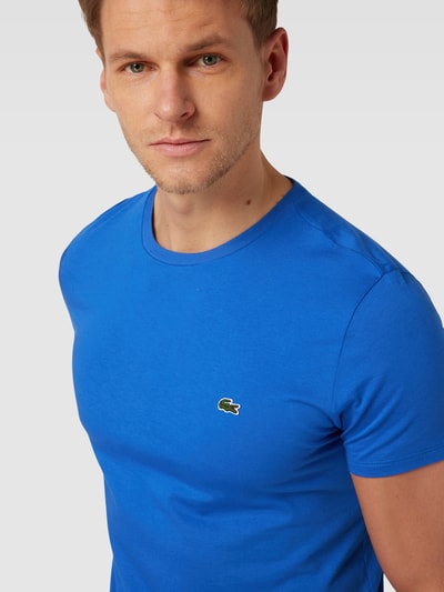 Lacoste T-Shirt in unifarbenem Design Modell 'Supima' Royal 3