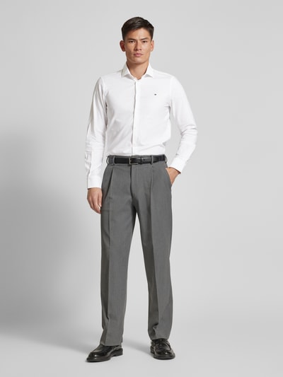 Tommy Hilfiger Tailored Slim Fit Business-Hemd mit Knopfleiste Weiss 1