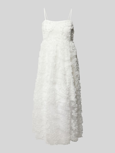 Vila Knielanges Kleid mit Strukturmuster Modell 'LEONORA' Offwhite 2