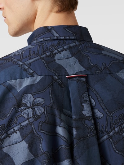 Tommy Hilfiger Vrijetijdsoverhemd met all-over motief Marineblauw - 3