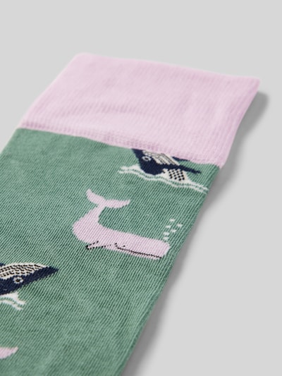 DillySocks Sokken met motiefstitching, model 'Whale Party' Grafiet - 2