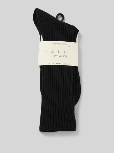 Falke Socken mit Label-Stiching Modell 'COSY' Black 3