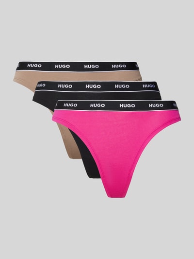 HUGO String mit elastischem Label-Bund im 3er-Pack Pink 1