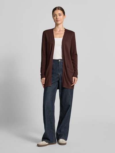 VILA Strickjacke aus Viskose-Mix Dunkelbraun 1