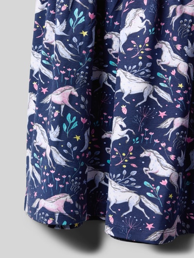 DANAMADE Jurk in all-over look met ronde hals Marineblauw - 2