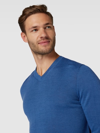 Christian Berg Men Strickpullover Jeansblau Melange 3