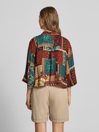 Apricot Boxy fit blouse van viscose met 3/4-mouwen Roestrood - 5