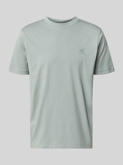 Produktfoto, T-Shirt mit Rundhalsausschnitt und Logo-Print von Lerros in Hellgrau, Herren T-Shirt aus Baumwoll-Mix, Regular-Fit, Rückenlänge 71 cm bei Größe M