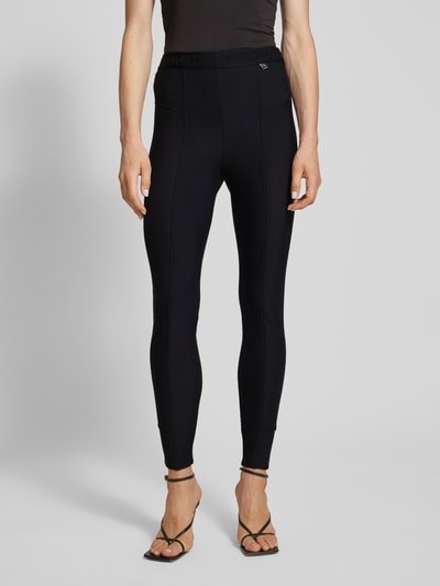 Marc Cain Stoffen broek met elastische band met logo Zwart - 4