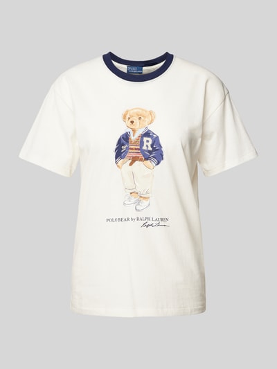 Polo Ralph Lauren T-shirt met motiefprint, model 'RNGR' Ecru - 2