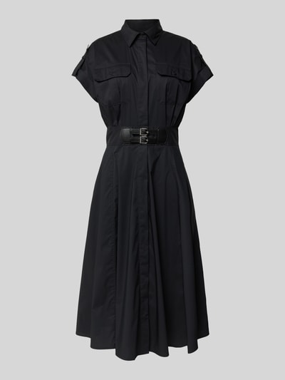 Lauren Ralph Lauren Sukienka midi z kołnierzykiem koszulowym Czarny 2