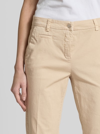 Cambio Slim fit broek met verkort model, model 'STELLA' Beige - 3