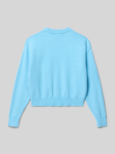 Garcia Gebreide pullover met ribboorden Lichtblauw - 3