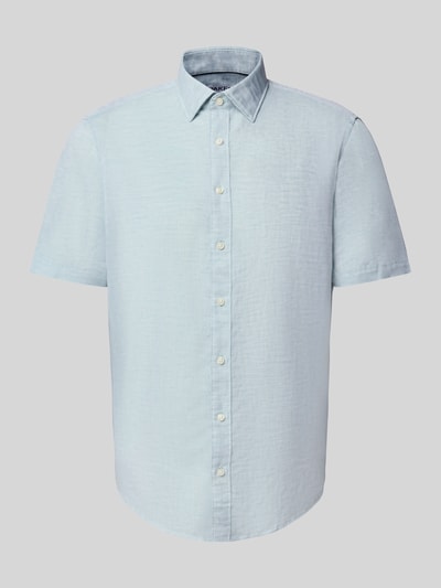 Jake*s Slim Fit Leinenhemd mit Knopfleiste Mint 2