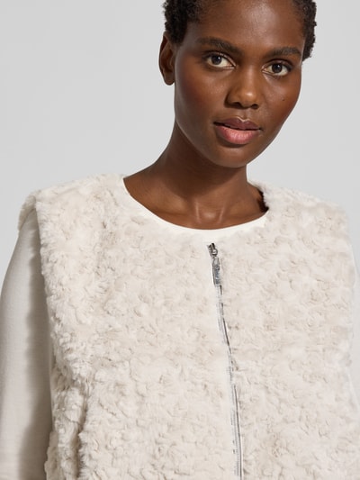 monari Gilet van teddybont met ritssluiting Beige - 3