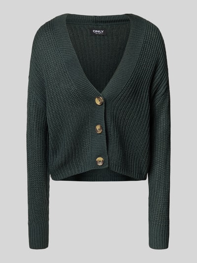 Only Regular Fit Strickjacke mit überschnittenen Schultern MODELL 'CAROL' Dunkelgruen 2