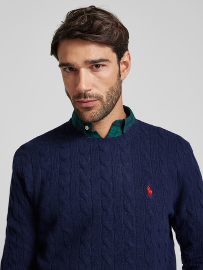 Polo Ralph Lauren Sweter z wyhaftowanym logo Granatowy 3