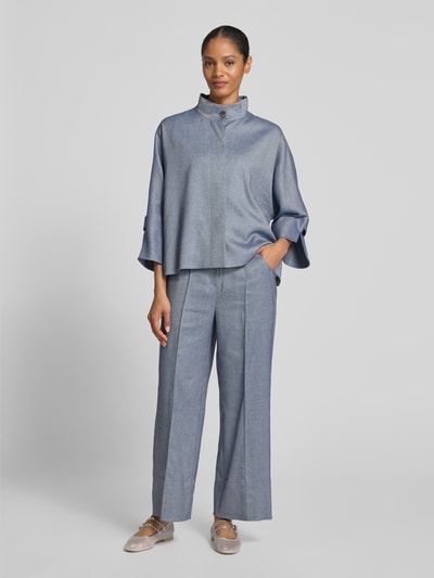 MORE Relaxed Fit Hemdjacke mit Leinen-Anteil Jeansblau 1