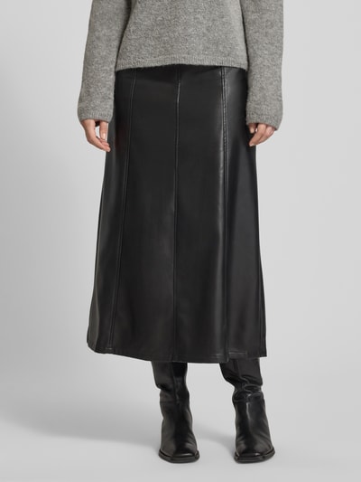 LOLLYS LAUNDRY Maxirok in leerlook, model 'Lazise' Zwart - 4