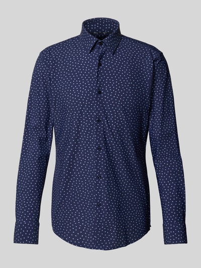 BOSS Slim fit zakelijk overhemd met elastisch performancemateriaal, model 'HANK' Marineblauw - 2