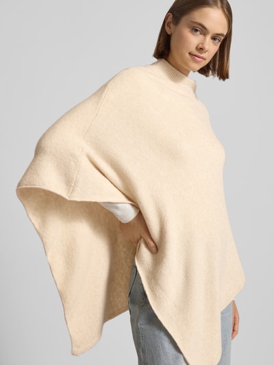 Pieces Loose fit gebreide poncho met ronde hals en kraag, model 'FORTUNA' Offwhite - 3