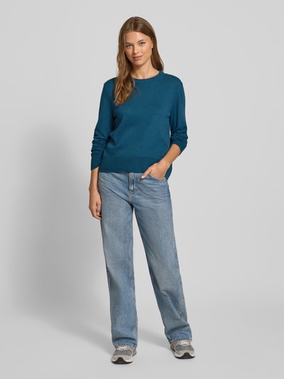 Tom Tailor Regular fit gebreide pullover van een mix van katoen en kasjmier
 Petrol gemêleerd - 1