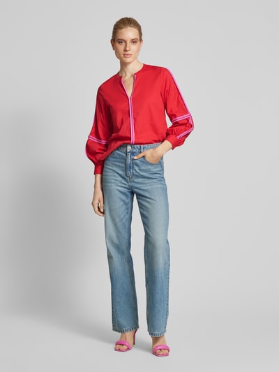 Emily Van den Bergh Relaxed Fit Bluse mit V-Ausschnitt Rot 1