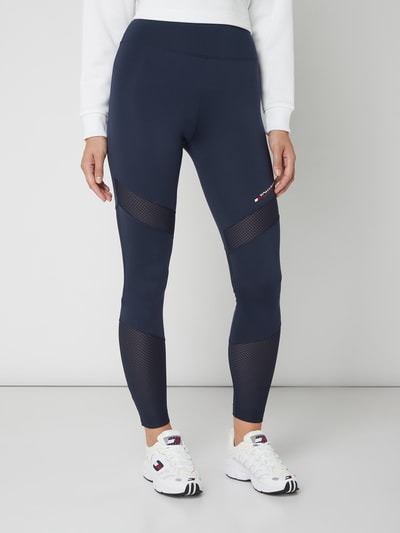 TOMMY SPORT Legginsy z obszyciem z siateczki  Ciemnoniebieski 4