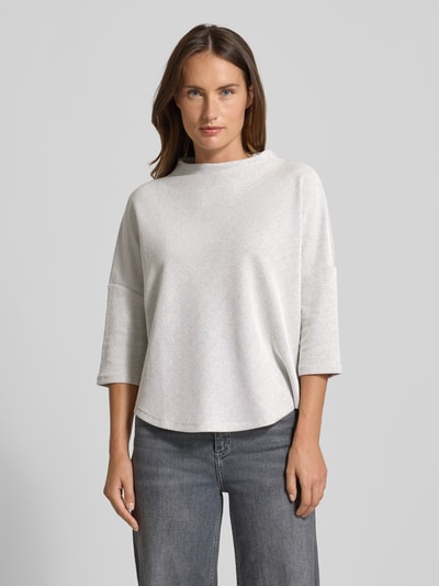 Someday T-shirt met viscose, model 'Keromy' Lichtgrijs gemêleerd - 4