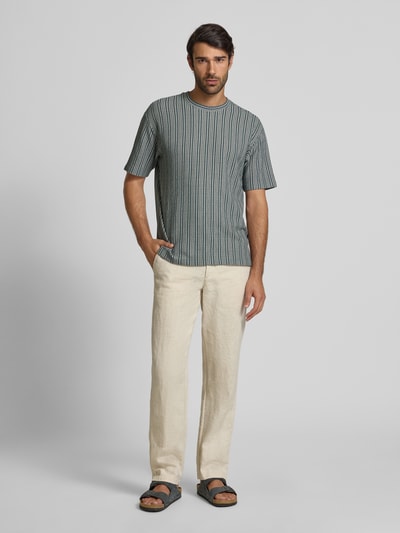 MCNEAL T-shirt met geribde ronde hals Petrol - 1