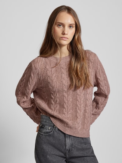 Only Gebreide pullover met ronde hals, model 'RUBINA' Oudroze - 3