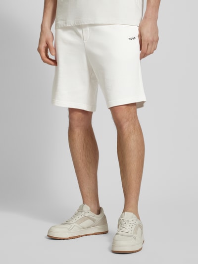 HUGO Sweatshorts mit Label-Print Modell 'Nomario' Offwhite 4