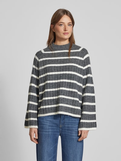 B.Young Gebreide pullover met ribboorden, model 'Marianne' Zwart - 4